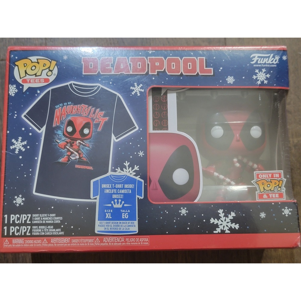 Funko Pop‎ Marvel Deadpool Naughty List T Shirt and Pop Figure Set XL